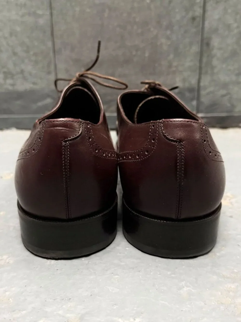 SALVATORE FERRAGAMO BROWN WINGTIP LEATHER SHOES LAVORAZIONE ORIGINALE